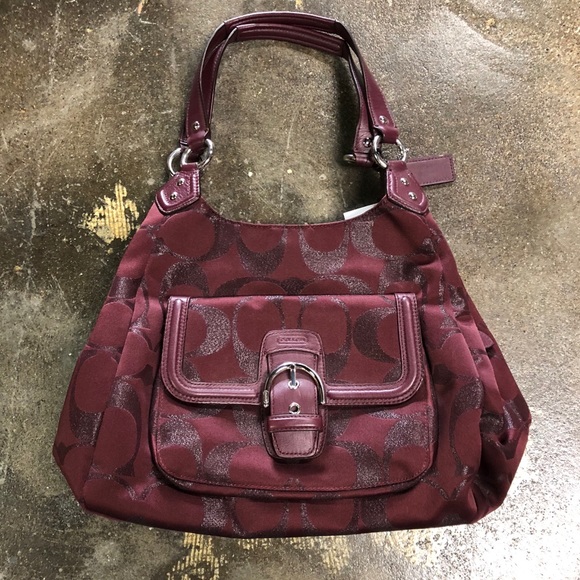 maroon coach purse
